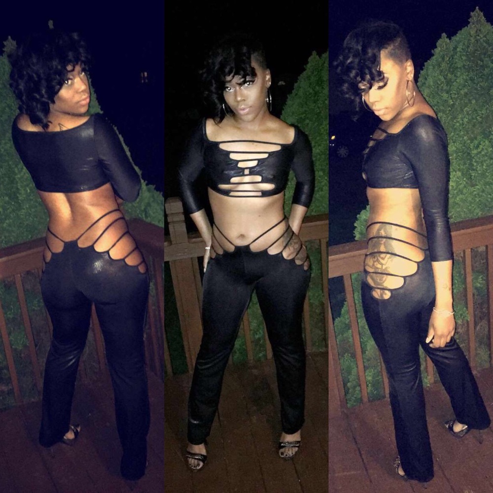Two piece cut out black sexy set - Picture 1 of 4