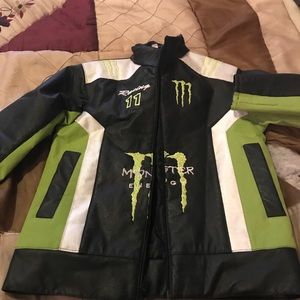 Boys Monster Energy Leather Jacket
