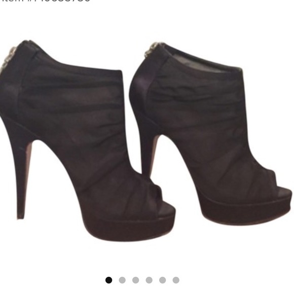 Chinese Laundry Satin/Mesh Peep Toe Booties - Picture 8 of 8