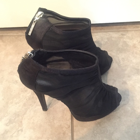 Chinese Laundry Satin/Mesh Peep Toe Booties - Picture 2 of 8