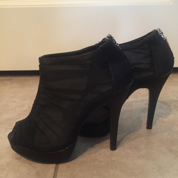 Chinese Laundry Satin/Mesh Peep Toe Booties - Picture 3 of 8
