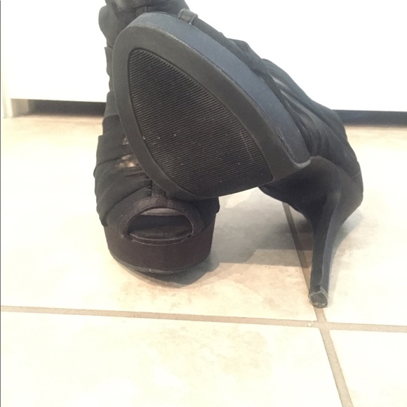 Chinese Laundry Satin/Mesh Peep Toe Booties - Picture 5 of 8