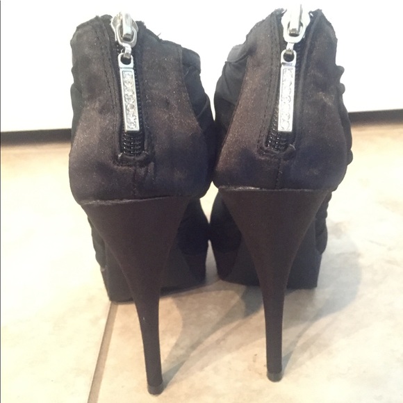 Chinese Laundry Satin/Mesh Peep Toe Booties - Picture 7 of 8