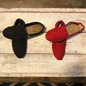 Two pairs of Toms (size 6)