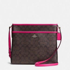 Coach File Bag F34938 Fuschia Pink Brown