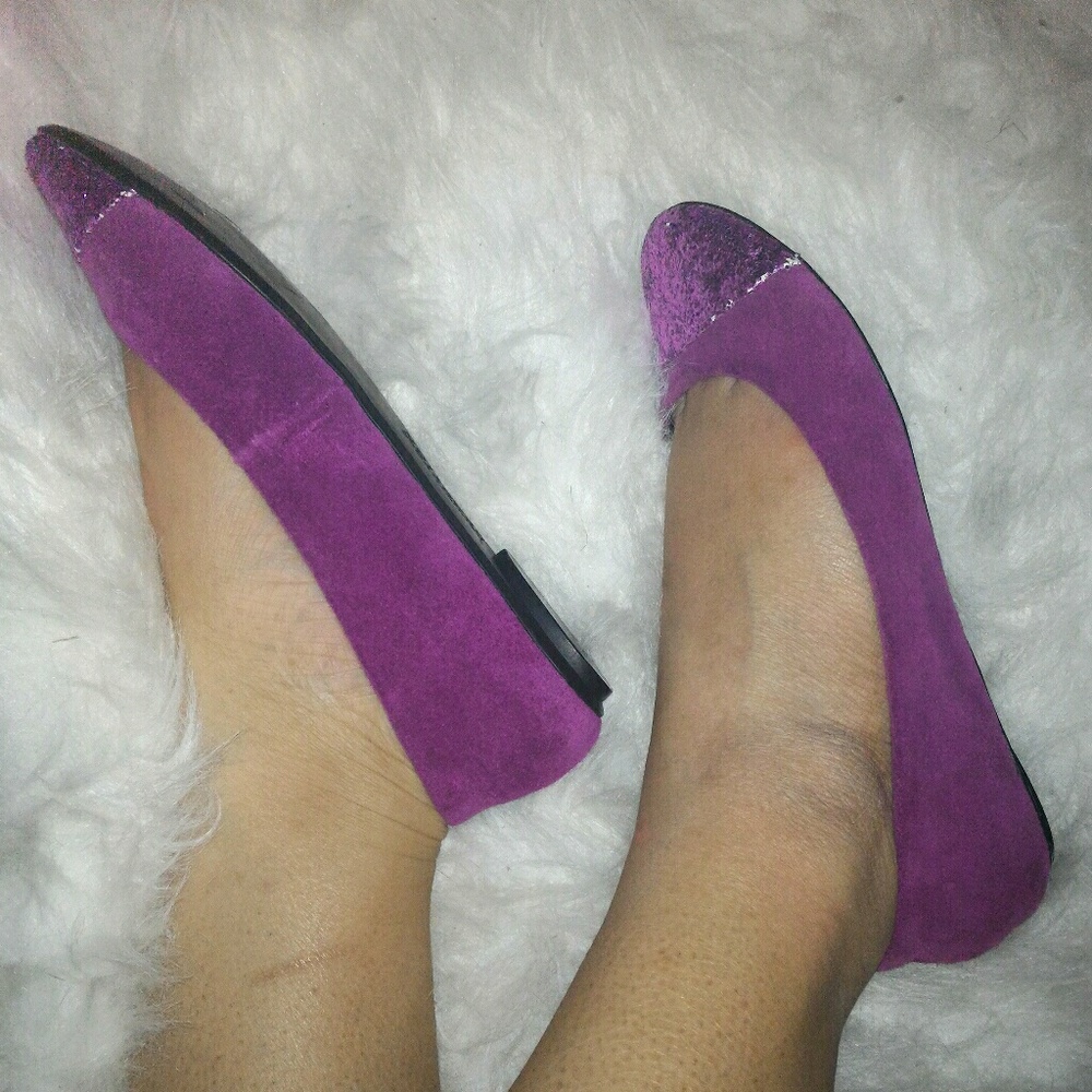 Kenneth Cole Reactio Berry Flats with Glitter Toes