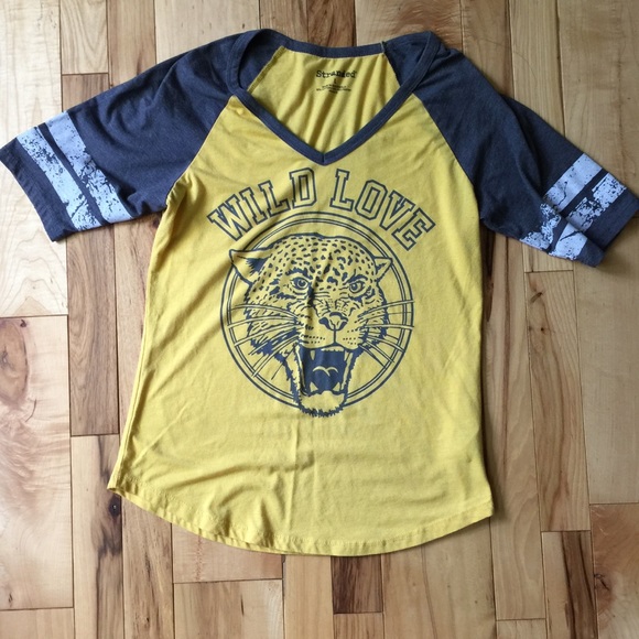 Stranded yellow & gray tiger t-shirt wild love - Picture 1 of 3