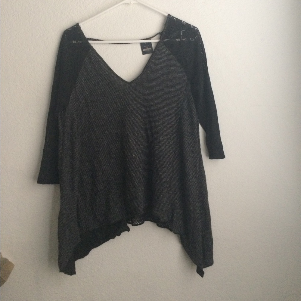 Black laced hollister top