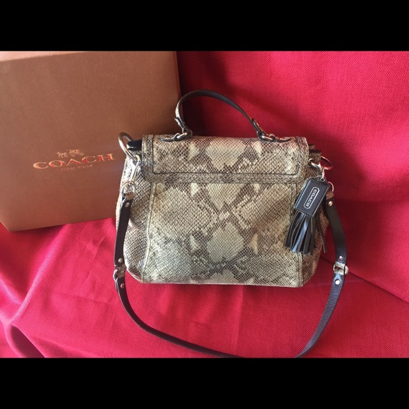 COACH Faux Snakeskin Shoulder/Wrist Bag - Picture 3 of 5
