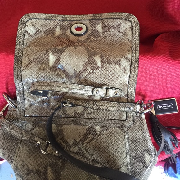 COACH Faux Snakeskin Shoulder/Wrist Bag - Picture 5 of 5