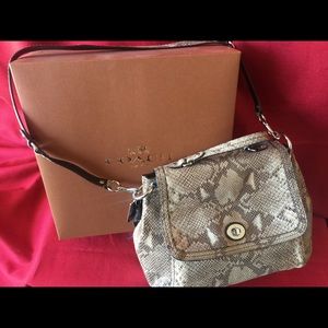 COACH Faux Snakeskin Shoulder/Wrist Bag