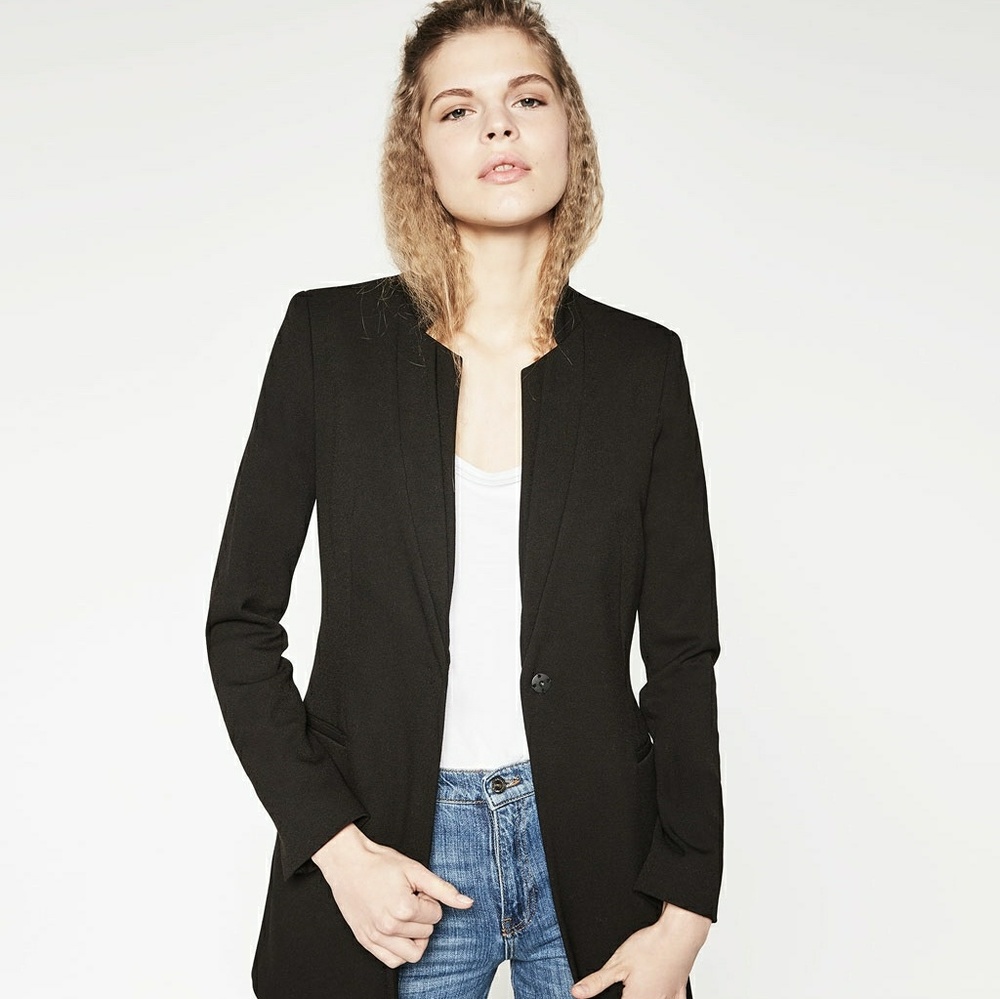 Zara long blazer with notch lapel