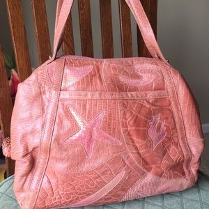 Unique Vintage Coral Leather Sharif Purse