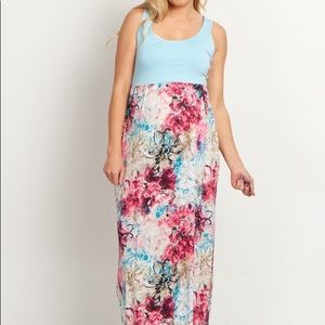 Maternity Aqua & Pink Maxi - Size XL