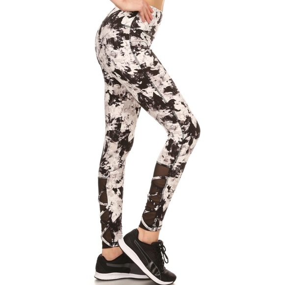 Comfy Tie Dye Strappy Leggings Criss Cross Soft - Picture 7 of 7