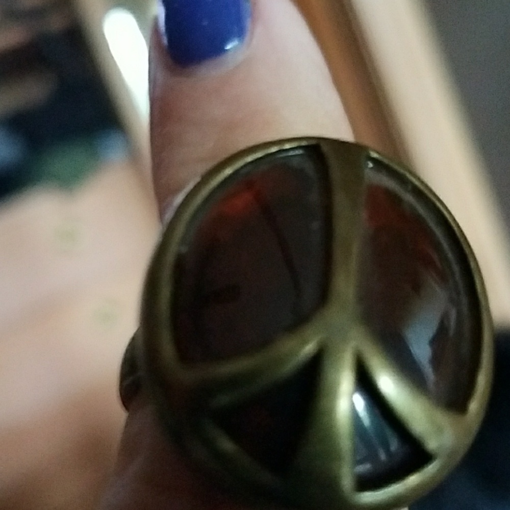 Amber colored Peace ring
