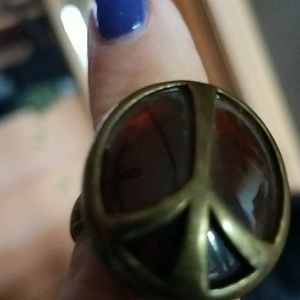 Amber colored Peace ring
