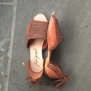 FREE PEOPLE crocheted flats