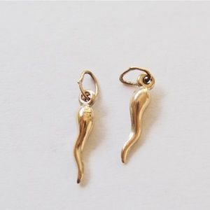 2pcs Small Gold Filled Italian Horn Charm Pendant