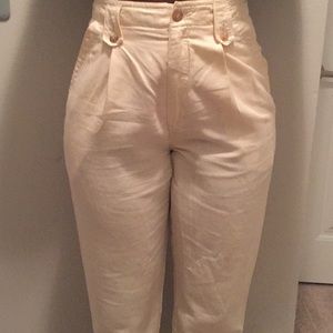 Cream linen pants