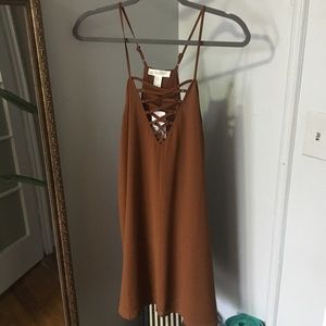 Lace Up Cognac Forever 21 Minidress
