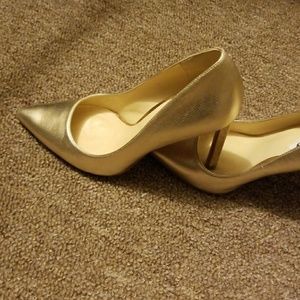 Gold 4 inch heels