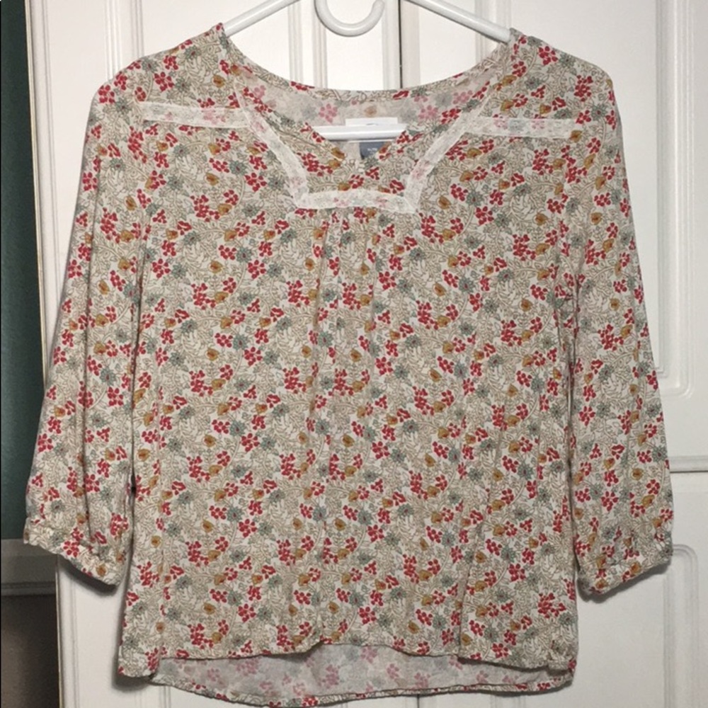 3/4 Length Floral Tee
