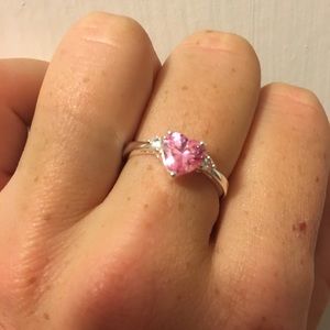 925 sterling silver pink promise ring