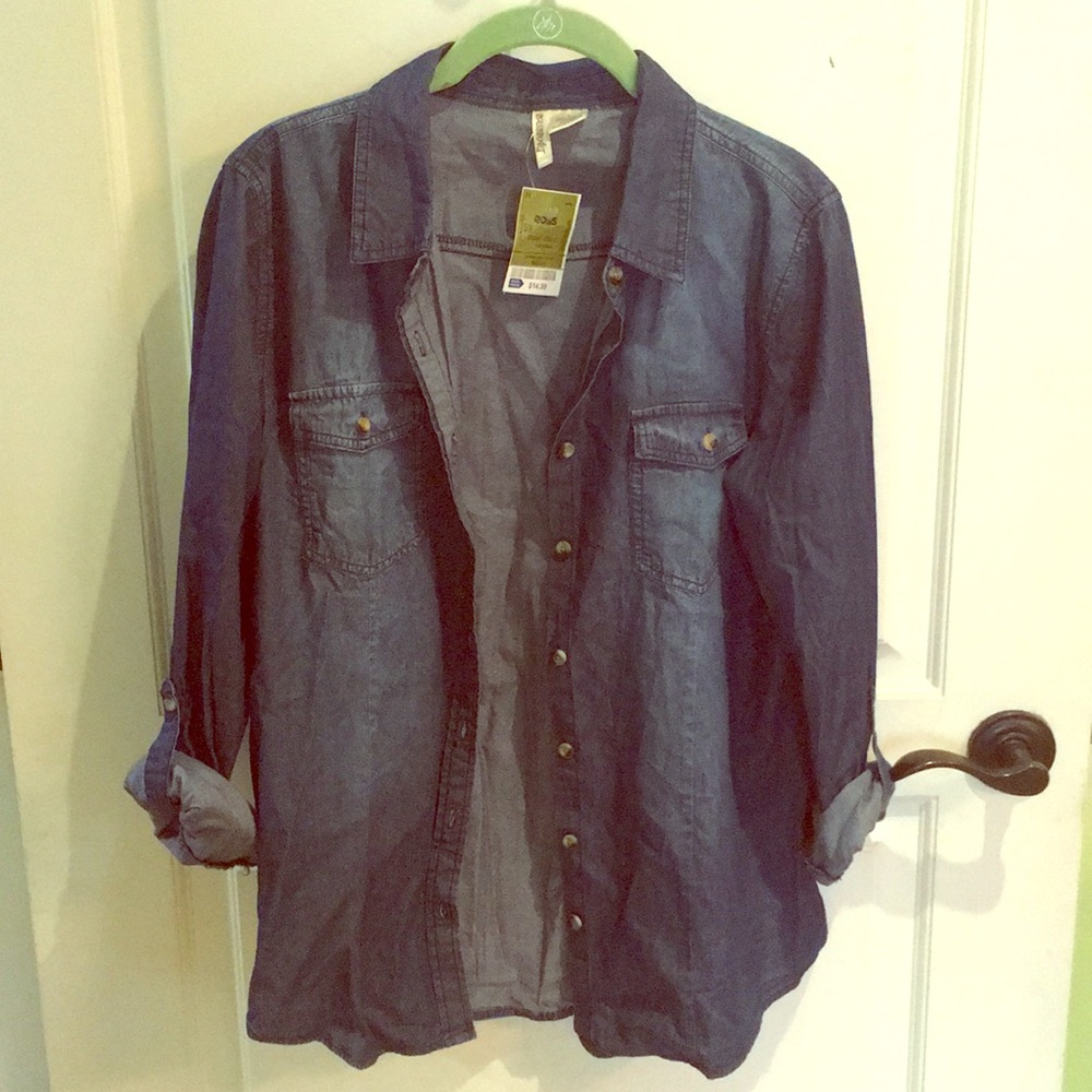Denim Button Up Top
