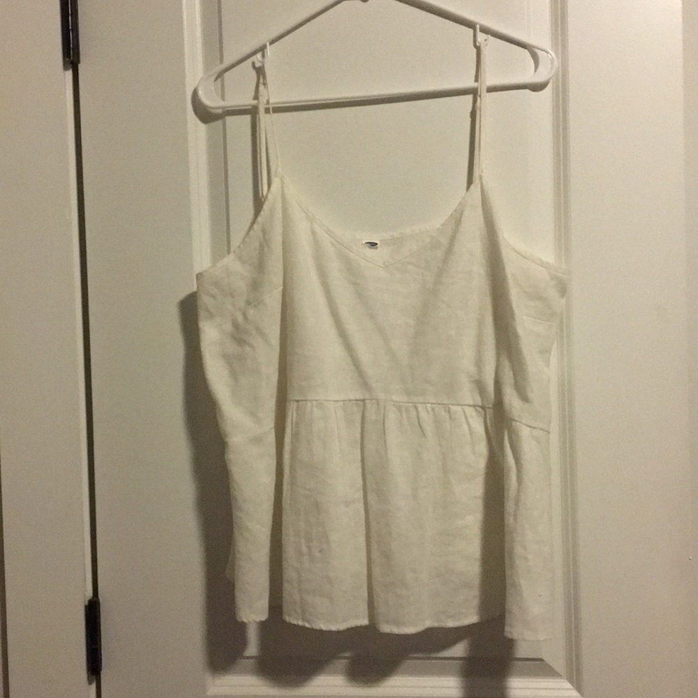 White empire waist tank