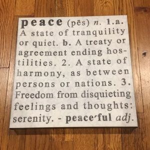 "Peace" wall art