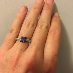 Sterling silver with purple gemstone