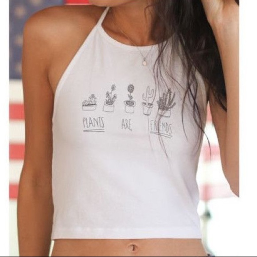 Plants are friends white tank top