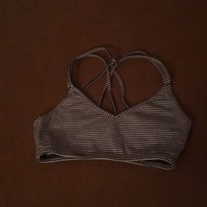 Abercrombie and fitch black and white striped bra
