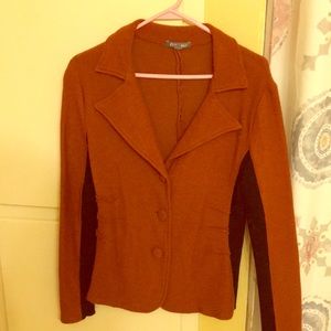 Burnt orange wool/acrylic blazer