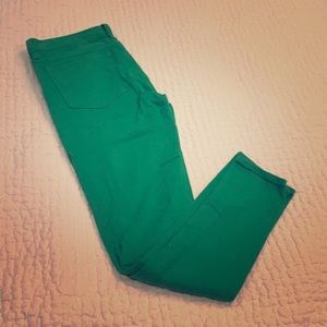 Jcrew Toothpick skinny ankle green denim jeans