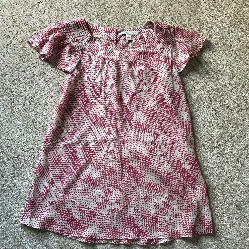 Banana Republic pink silk flutter sleeve blouse