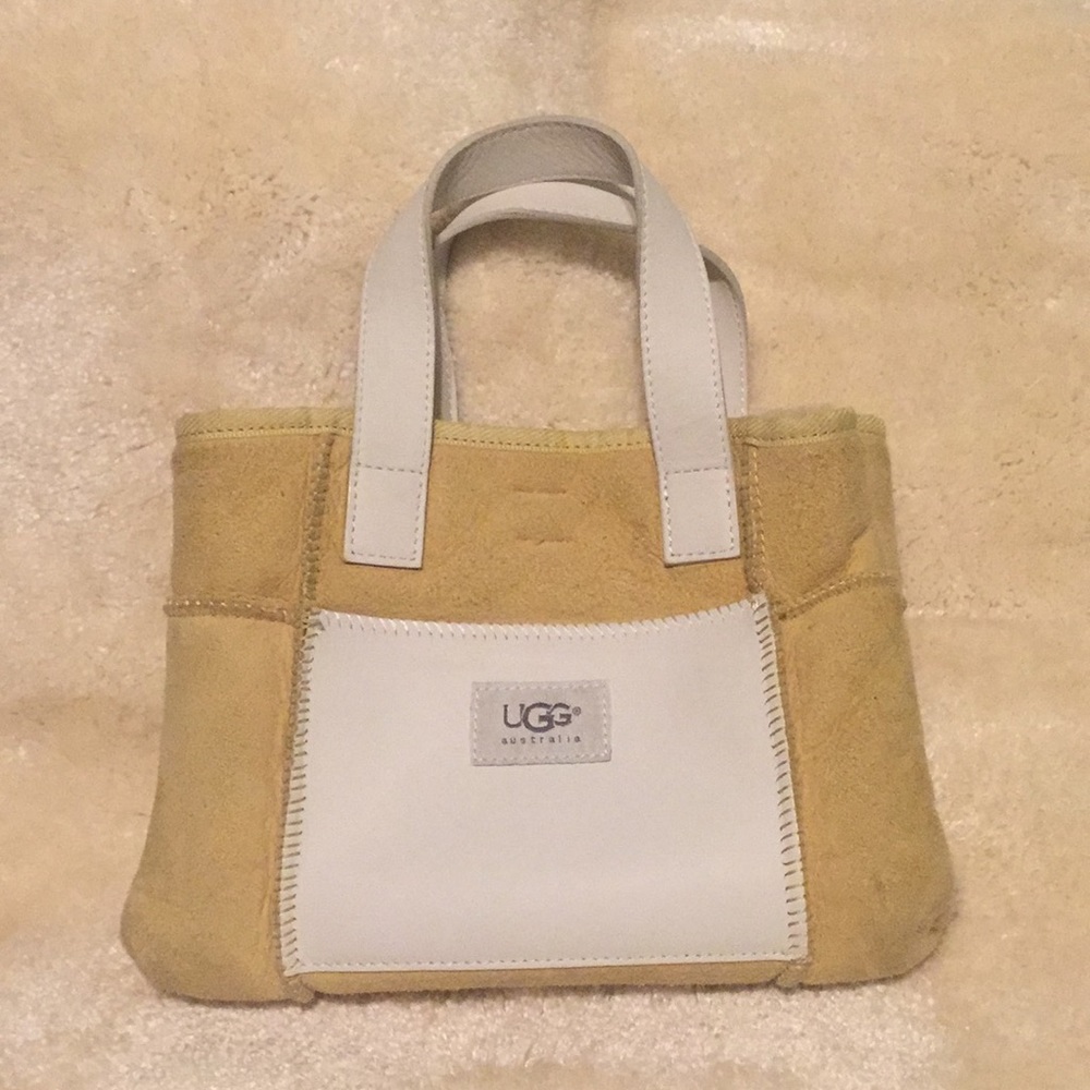 UGG Yellow Shearling and White Leather Y2K Purse