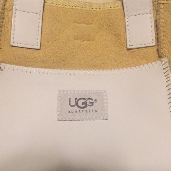 UGG Yellow Shearling and White Leather Y2K Purse - Picture 2 of 5