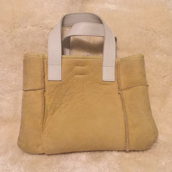 UGG Yellow Shearling and White Leather Y2K Purse - Picture 3 of 5
