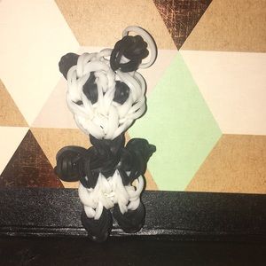 Panda Rainbow Loom Keychain