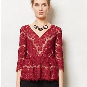 Maeve Lace Peplum Blouse