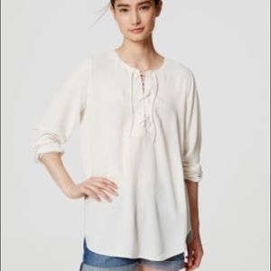 Lace-up Peasant Blouse