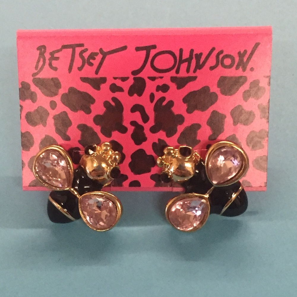 New Betsey Johnson black bee earrings