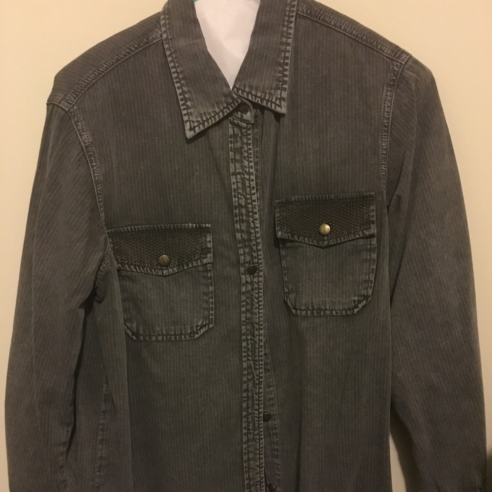 Current Elliott Gray Denim Button Down - image 2