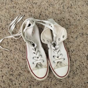 Women's size 9 white high top converse