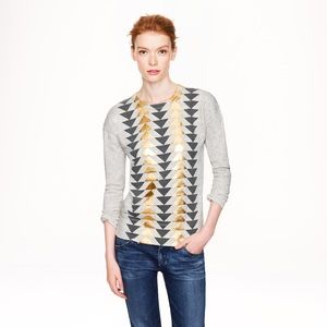 J. Crew Vintage Sweater Metallic Triangles