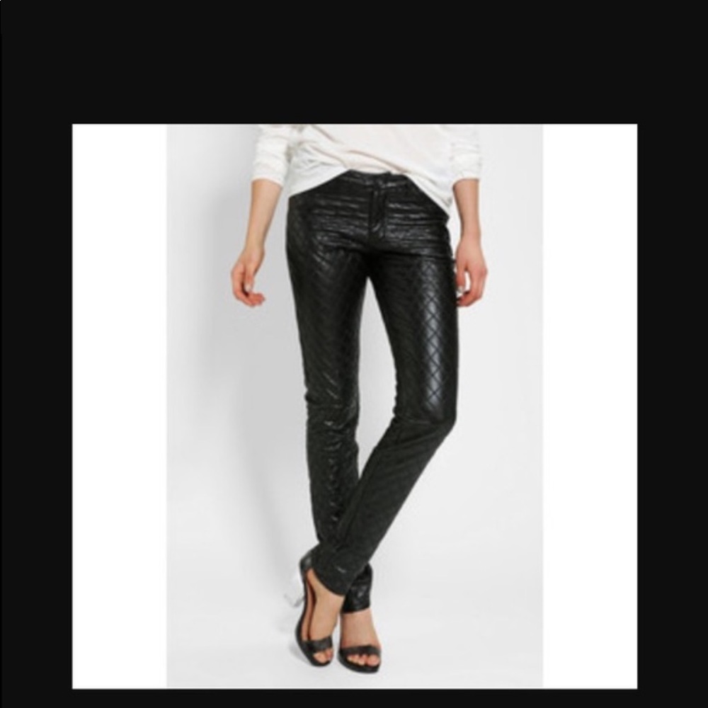 Quilted faux leather pants!