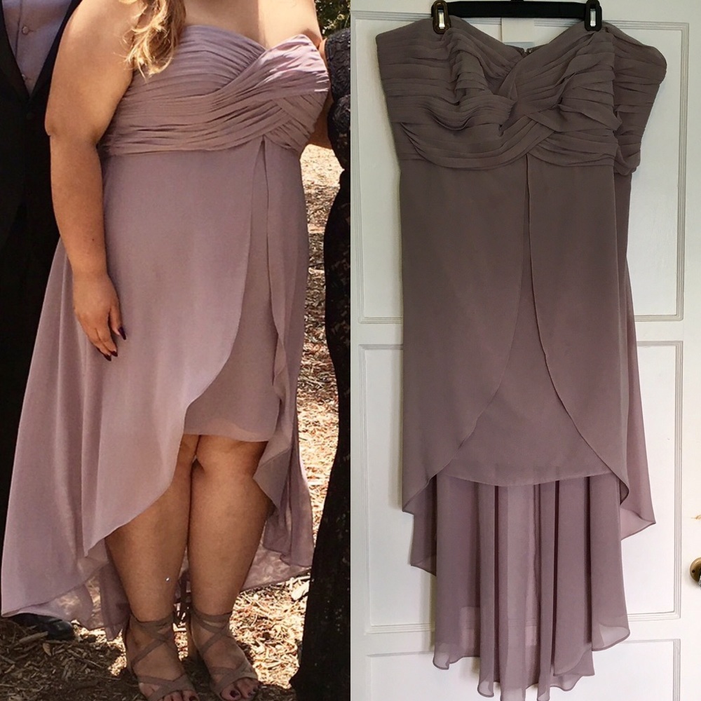 Davids Bridal High Low Strapless Dress