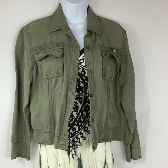 Chico's Tops - Chico's Army Shirt Jacket Size 1